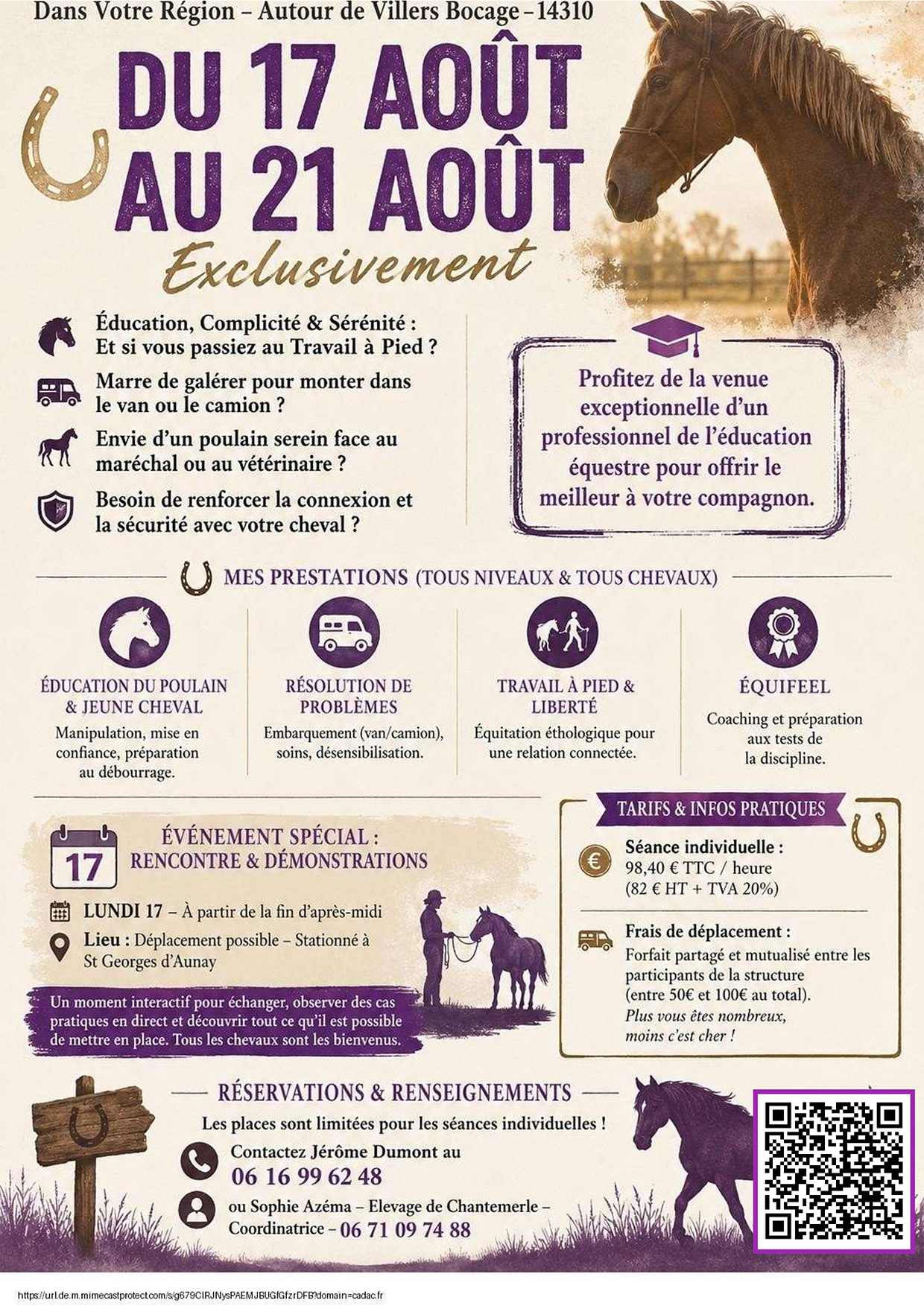 equitation ethologique et education par jerome dumont comportementaliste equin en normandie et www.cadac.fr